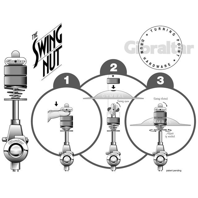 Gibraltar Swing Nut Cymbal Mounting Adaptor - 8mm Tilter Compatible — view 4