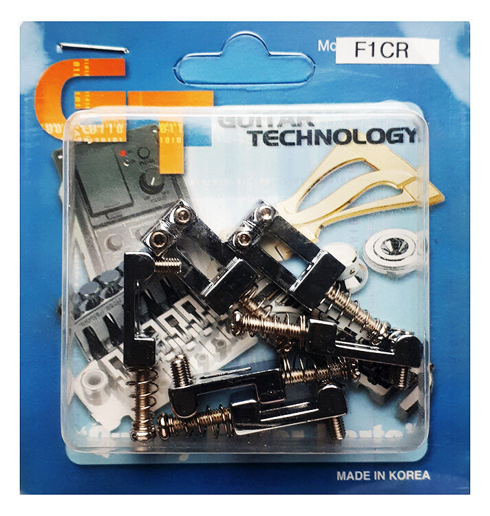 GT ST Style Electric Guitar Bridge Saddles Chrome Finish Pack of 6 — view 4