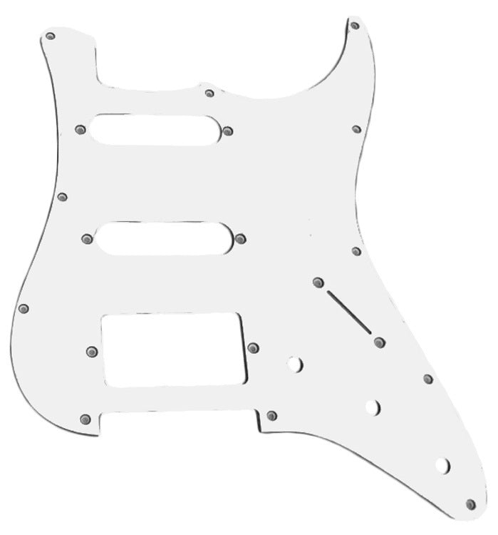 GT 3-Ply ST-Style Electric Guitar Pickguard White 22 Holes for 2SC/1HB Models (Pk-1)