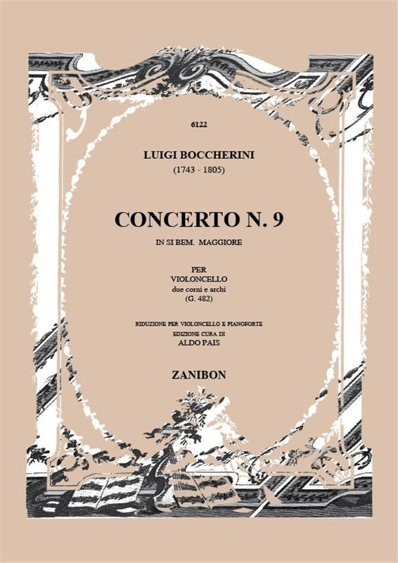 Concerto No 9 In B Flat Major G482 Cello/Piano (Softcover Book)