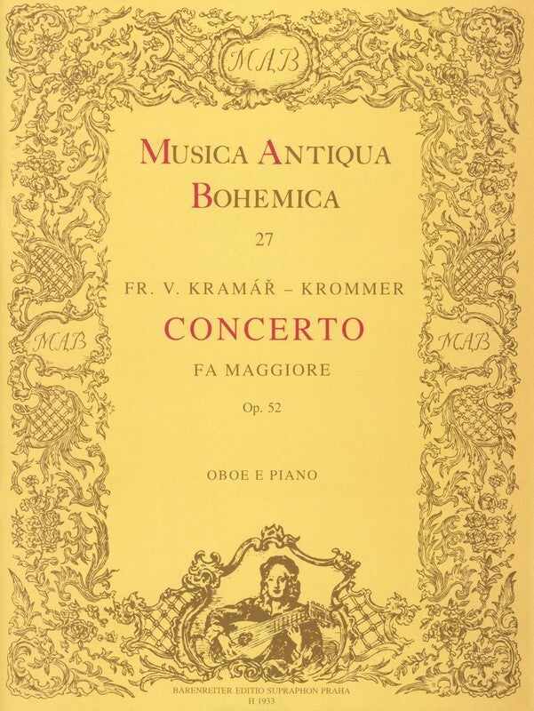 Krommer - Concerto In F Major Op 52 Oboe/Piano (Softcover Book) Book