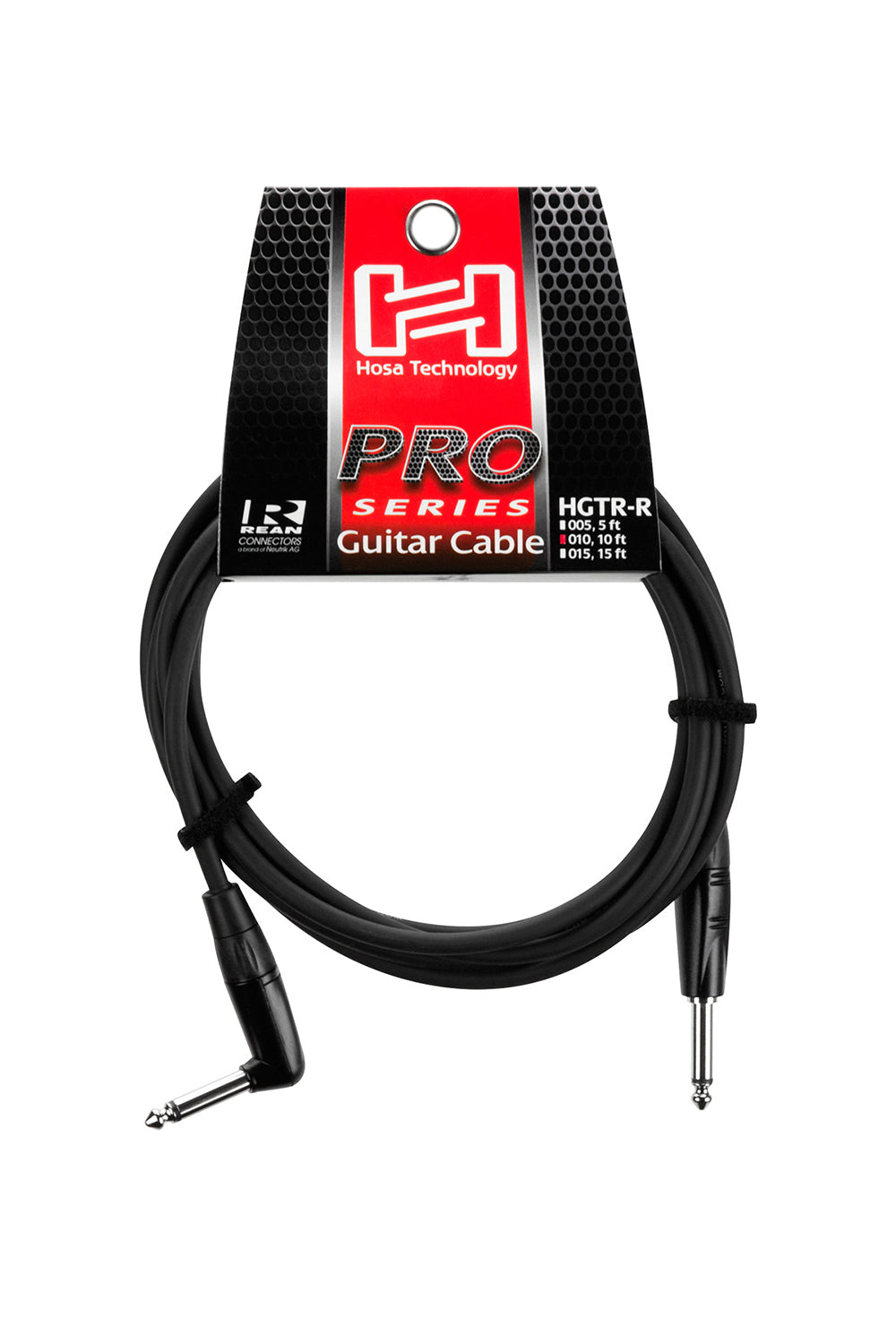 Hosa Pro Guitar Cable, REAN Straight to Right-angle, 10 ft