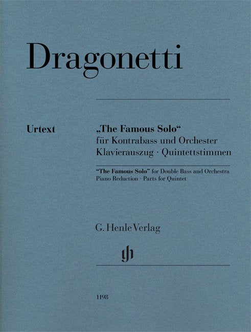 Dragonetti: Famous Solo — Double Bass & Piano or Quintet (G. Henle Verlag)