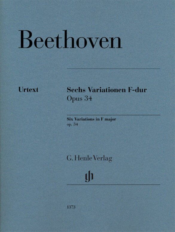 Beethoven - Six Variations in F Major Op. 34 for Piano, Urtext Edition by G. Henle Verlag, 19 Pages