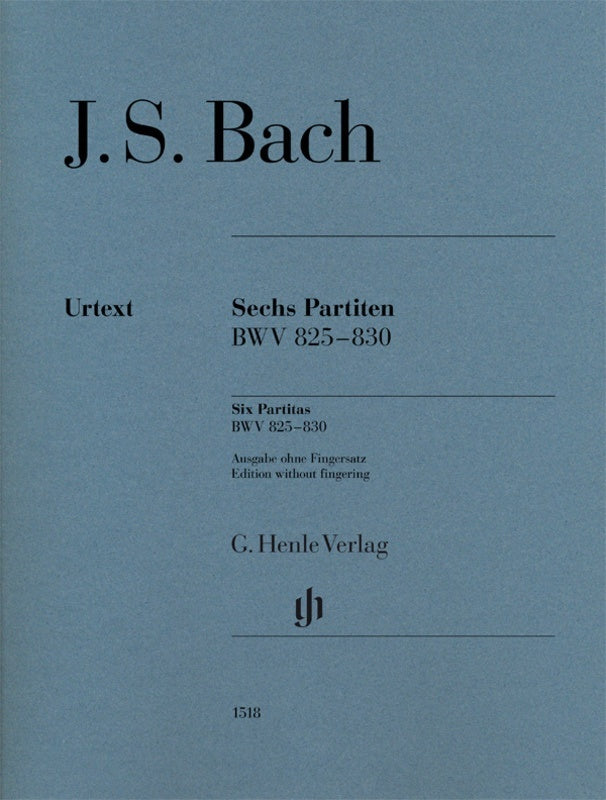 Bach - 6 Partitas Bwv 825-830 Without Fingering Urtext