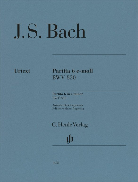 Bach - Partita No 6 E Minor Bwv 830 Piano Without Fingering (G. Henle Verlag)