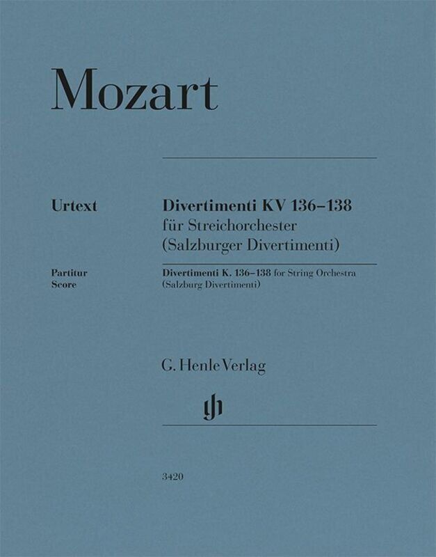 Mozart - Divertimenti K 136-138 for String Orchestra Full Score