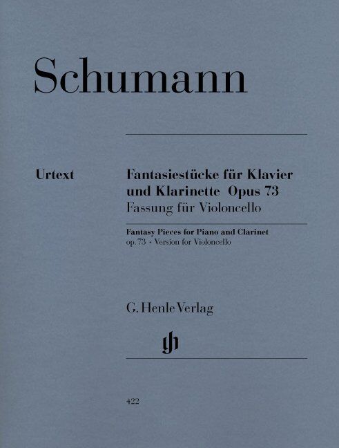 Schumann Fantasy Pieces Op. 73 for Cello and Piano, Urtext Edition, Edited by Ernst Herttrich, G. Henle Verlag, 38 Pages — view 2