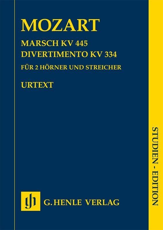 March K 445 / Divertimento K 334 Study Score for Horns and Strings