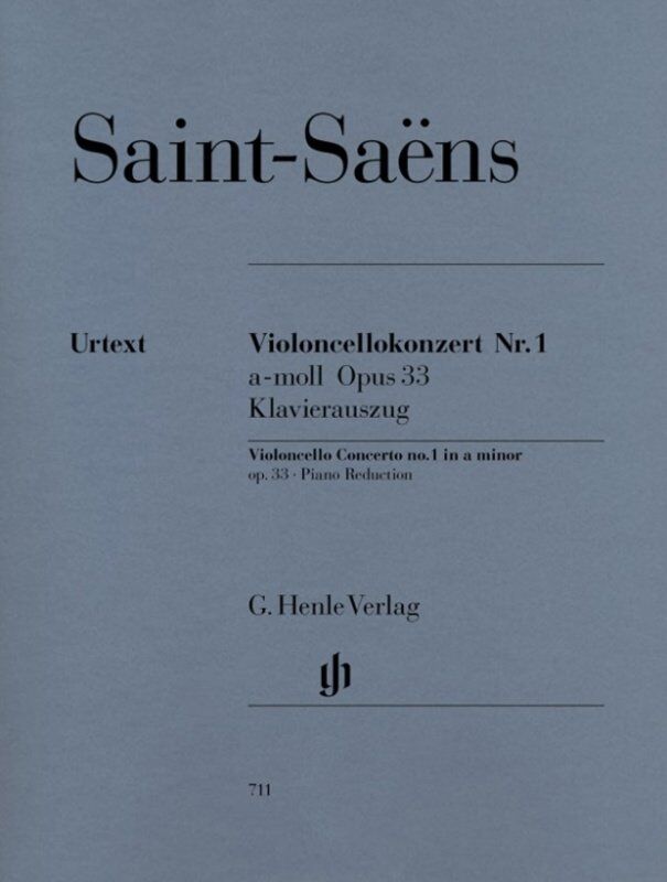 Saint-Saens Cello Concerto No. 1 Op. 33 A Minor Urtext Edition by G. Henle Verlag
