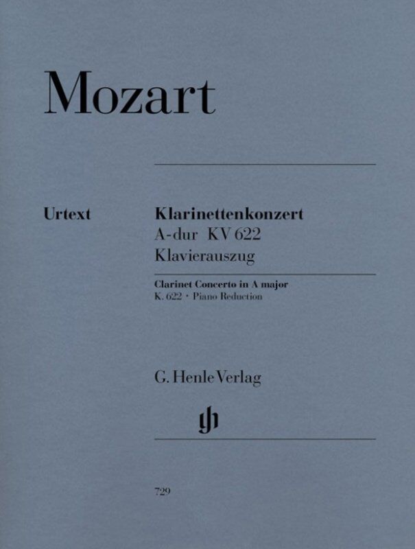 Mozart Clarinet Concerto A Major K 622 Urtext Edition with Piano Reduction and Basset Clarinet Parts