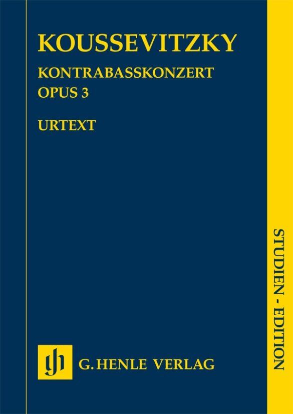 Koussevitzky Double Bass Concerto Op. 3 Study Score by G. Henle Verlag