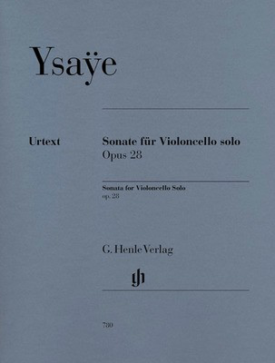 Sonata for Cello Solo Op 28 - Urtext Edition by Christian Bellisario