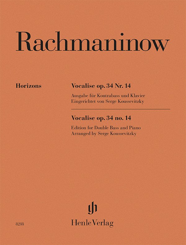 Rachmaninoff - Vocalise Op 34 No 14 For Double Bass & Piano (G. Henle Verlag)