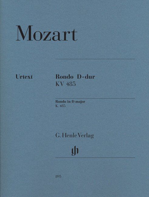 Mozart Rondo in D Major K 485 Urtext for Piano Solo, Edited by Ullrich Scheideler, 14 Pages, G. Henle Verlag