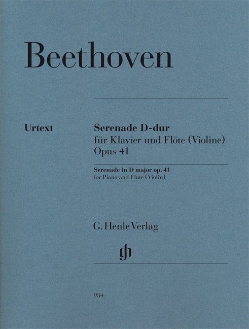 Beethoven: Serenade in D Major, Op. 41 — Flute & Piano (G. Henle Verlag)
