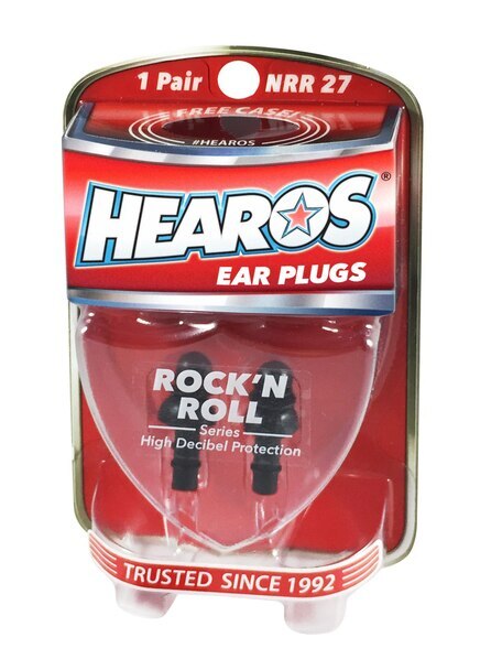 HEAROS Rock N Roll Musician Ear Plugs 1 Pair Reusable - with FREE Case
