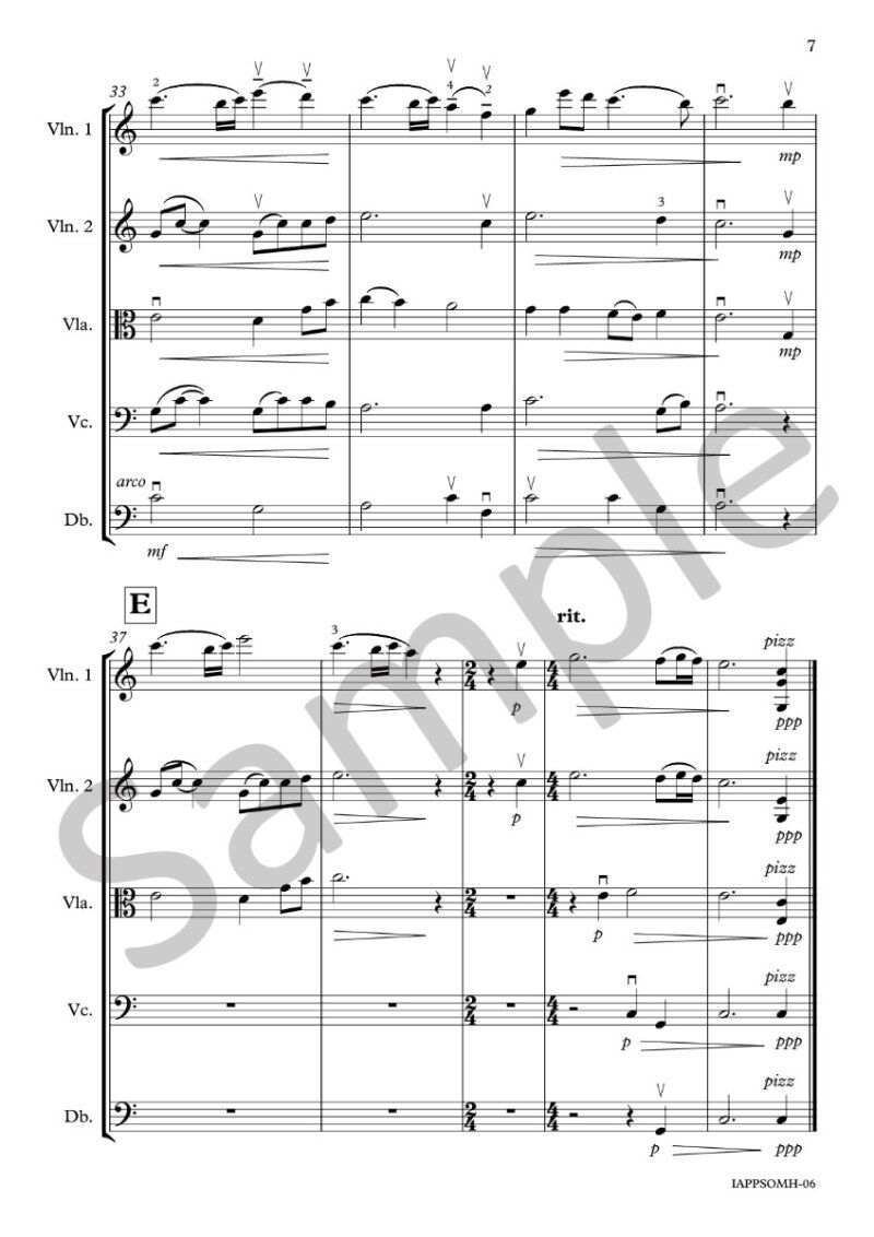 Mil Harddach Wyt for String Orchestra, Level 2.5, Key C Major, Score and Parts, Traditional Welsh Lullaby, Arranged by Karen Kyriakou — view 5