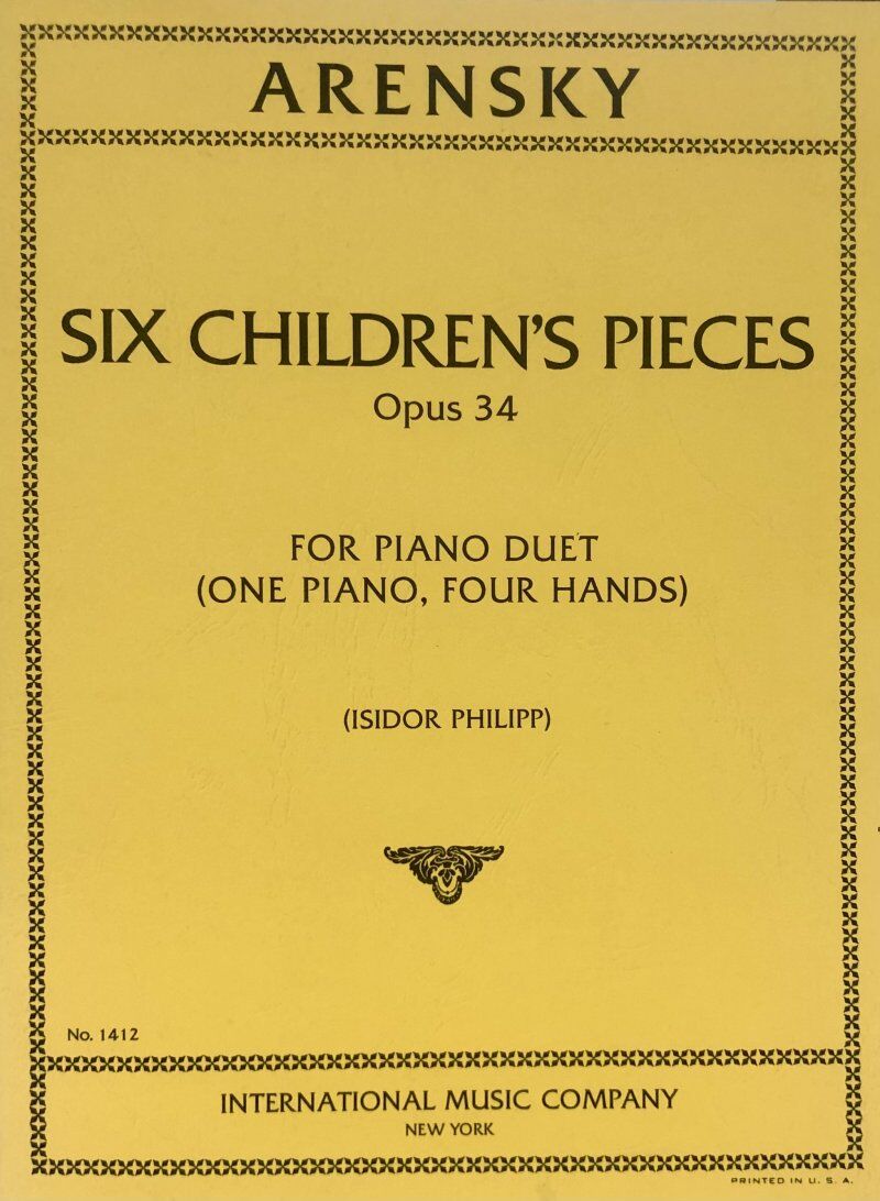 Children's Pieces Op. 34 for Piano Duet by Anton Arensky, Edited by Isidor Philipp
