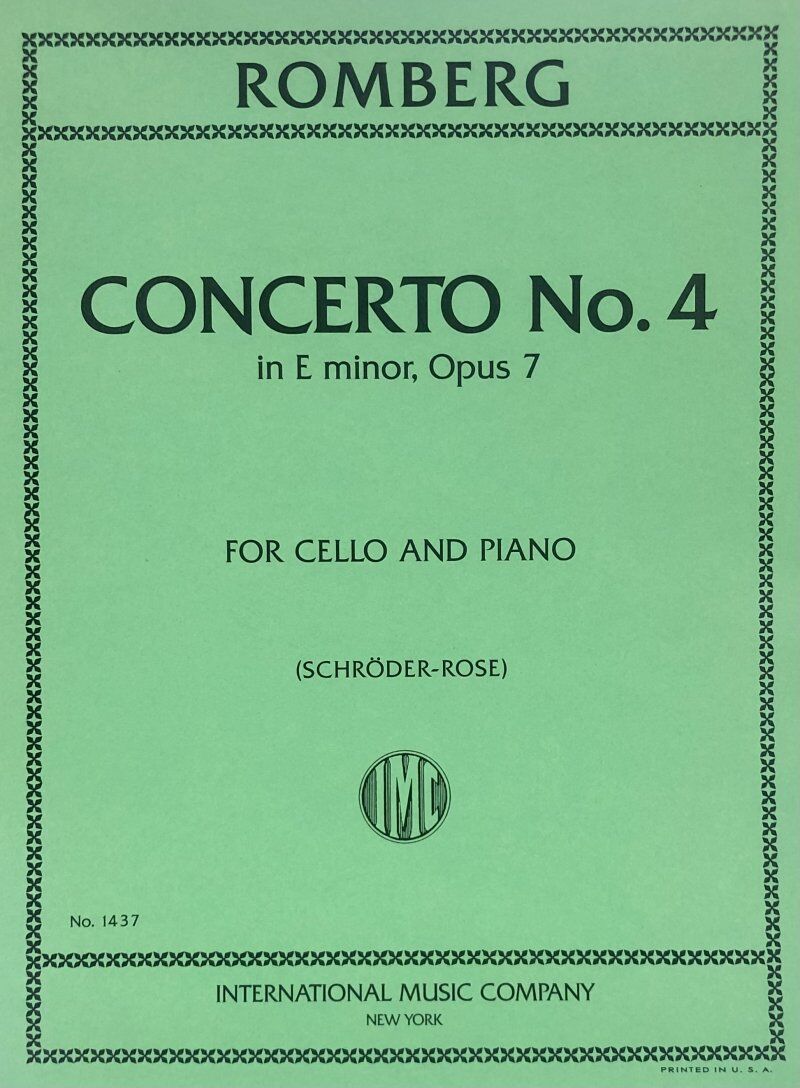 Romberg - Concerto No 4 in E Minor Op 7 for Cello/Piano