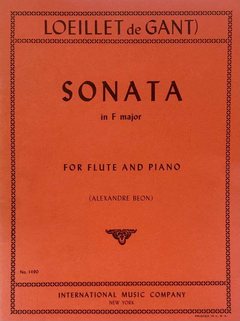 Loeillet - Sonata in F Major for Flute and Piano, Edited by Beon, Score and Part, International Music Company