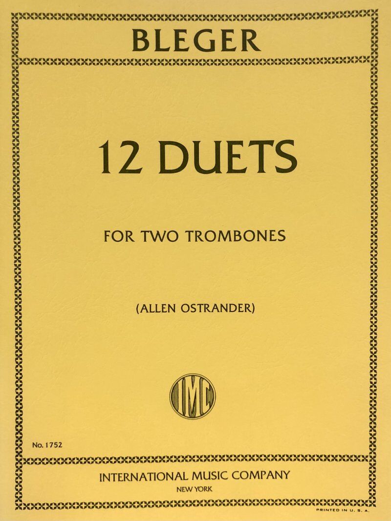 Bleger 12 Duets for 2 Trombones by Michel Bleger - Trombone Duet Format, International Music Company