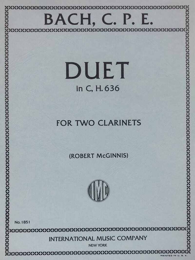 Bach - Duet in C Major H 636 for 2 Clarinets