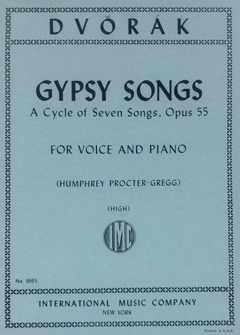 Dvorak Gypsy Songs Op. 55 for High Voice and Piano - Vocal Score, German/English, 7 Songs