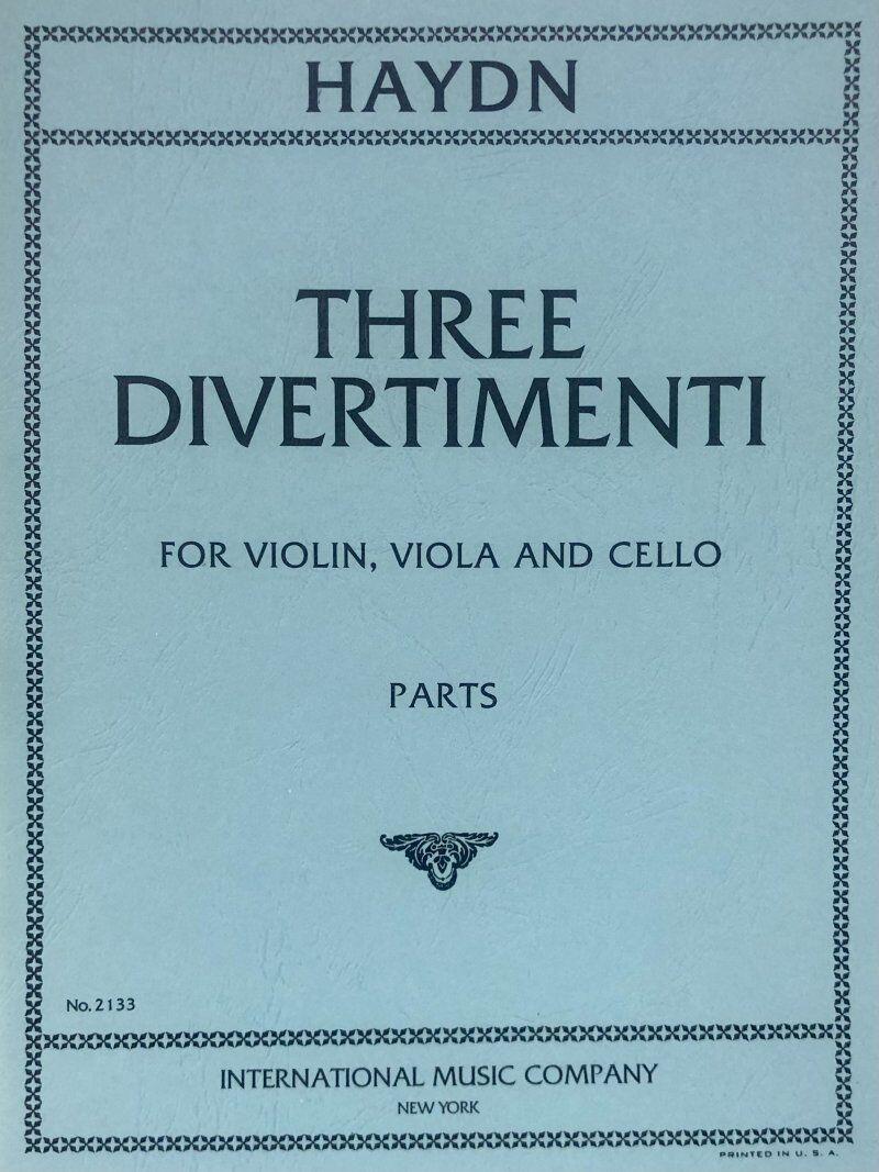 Divertimenti for Violin, Viola, Cello by Joseph Haydn - String Trio Parts