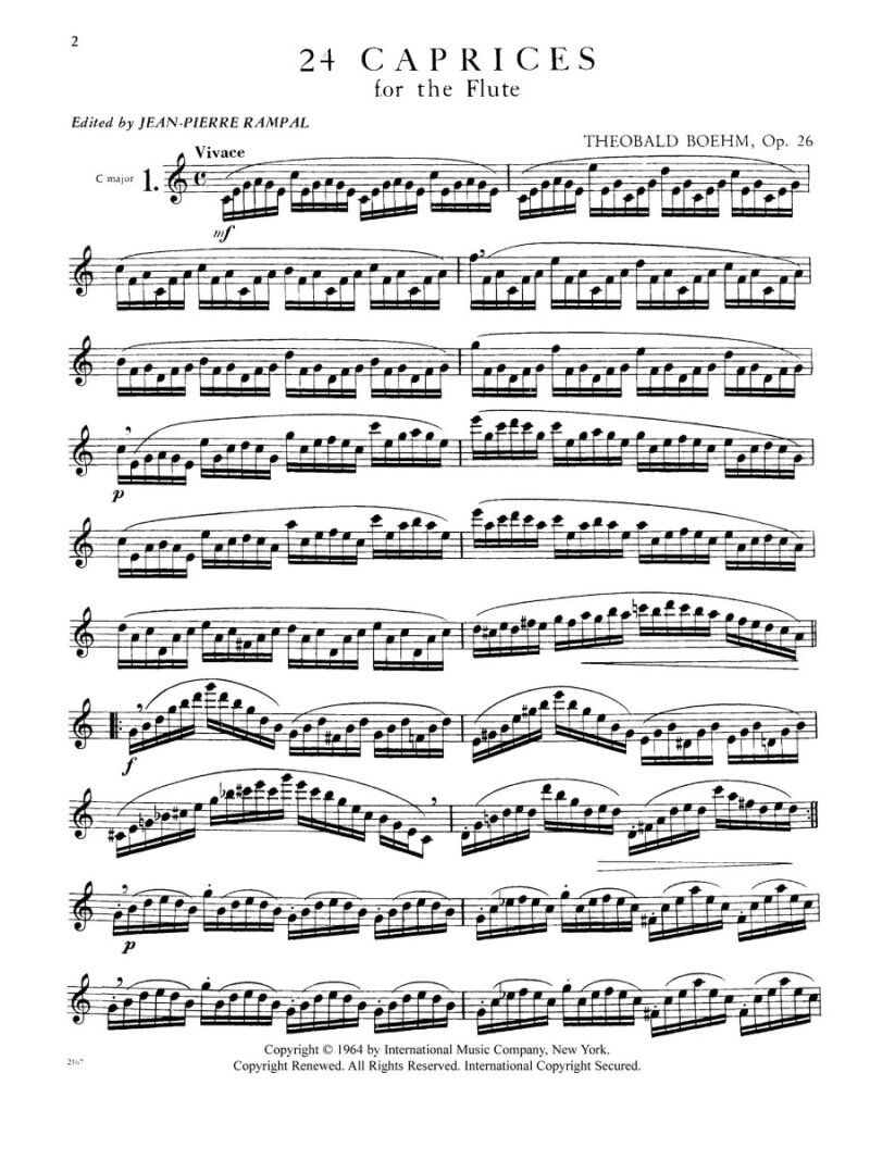 Boehm 24 Etudes-Caprices Op. 26 for Flute Solo, Grades 6-8, International Music Company — view 2