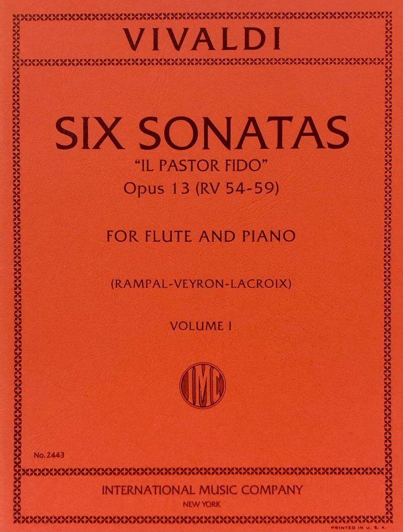 Vivaldi - 6 Sonatas Il Pastor Fido Op 13 Vol 1 for Flute and Piano