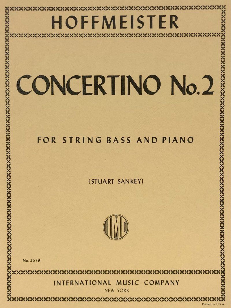 Concertino No. 2 for Double Bass, Edited by Stuart Sankey, Score and Part