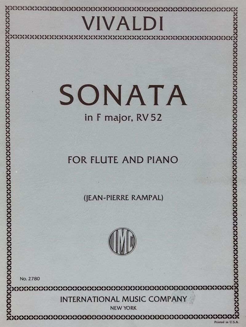 Sonata in F Major, RV 52 for Flute - Edited by Jean-Pierre Rampal
