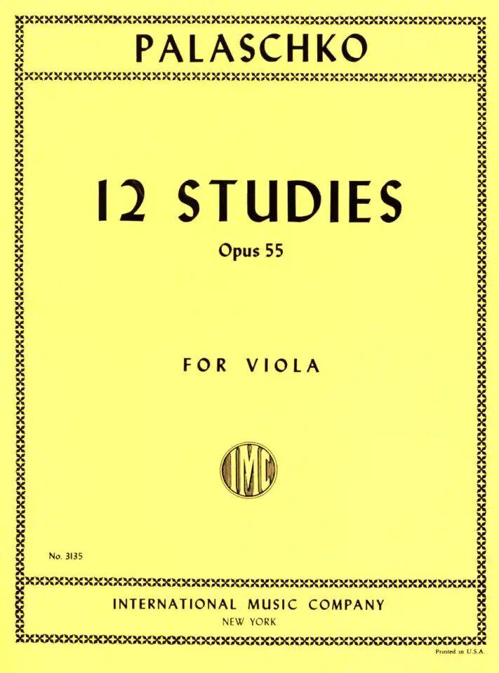 12 Studies Op. 55 for Viola by Johannes Palaschko - Viola Solo - International Music Company