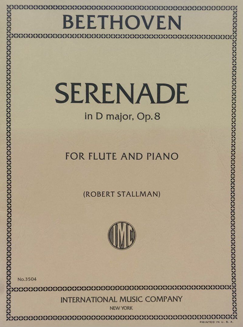 Beethoven Serenade in D Major Op. 8 for Flute and Piano, Edited by Robert Stallman, Performance Parts