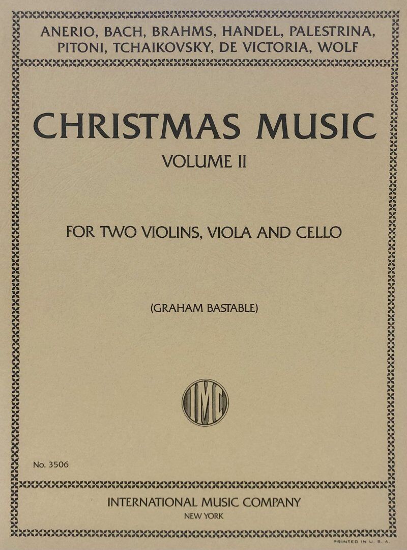 Christmas Music Vol 2 for String Quartet - Cello & Viola, Full Score & Performance Parts, Edited by Graham Bastable
