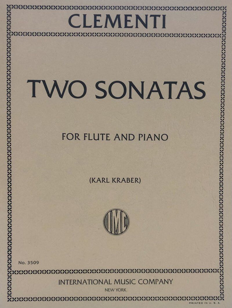 Clementi - 2 Sonatas for Flute and Piano, Edited by Karl Kraber, Score and Part