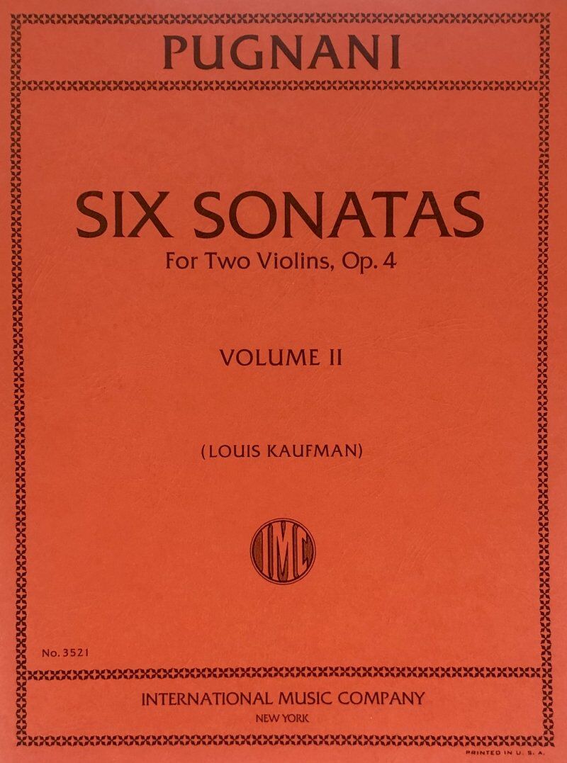 Pugnani - Six Sonatas Op. 4 Vol. 2 for 2 Violins