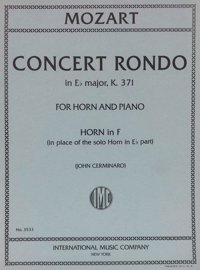 Mozart Concert Rondo in Eb Major K 371 F Horn Part Only
