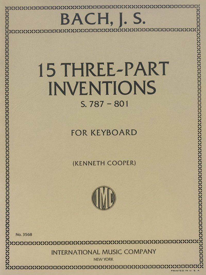 Bach - 15 Three-Part Inventions BWV 787-801 for Piano