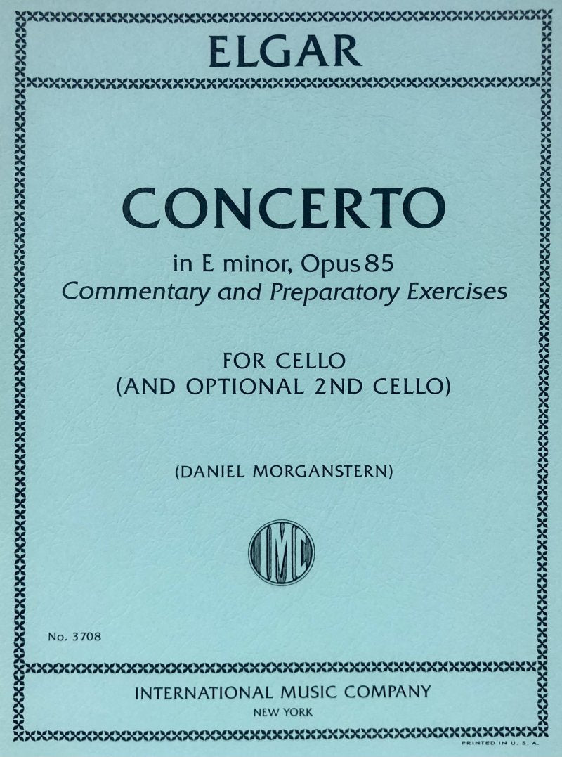 Elgar: Concerto in E Minor, Op. 85 — Cello (opt. 2nd Cello), arr. Daniel Morganstern (International Music Company)