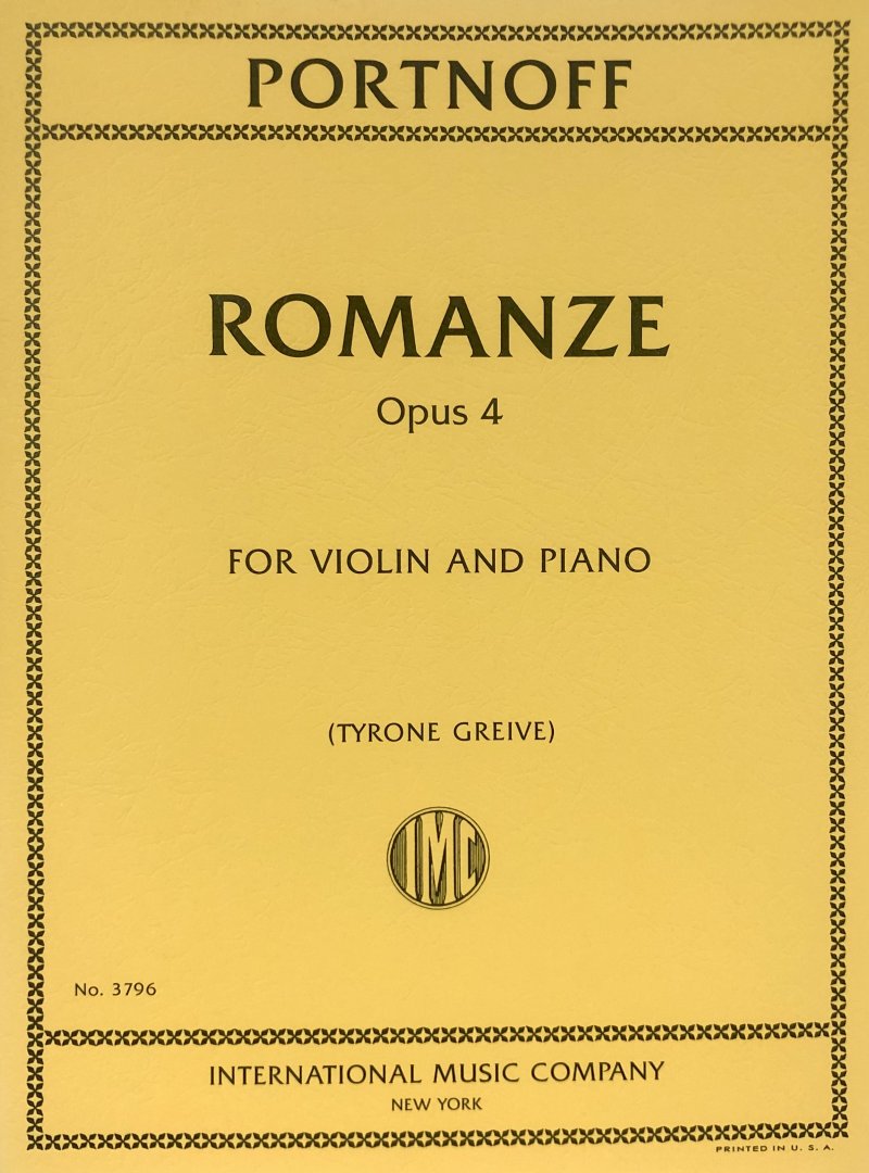 Portnoff: Romance, Op. 4 — Violin & Piano (International Music Company)