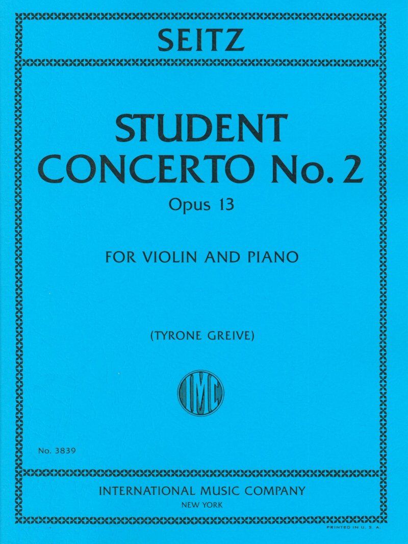 Seitz Student Concerto No 2 Op 13 for Violin and Piano