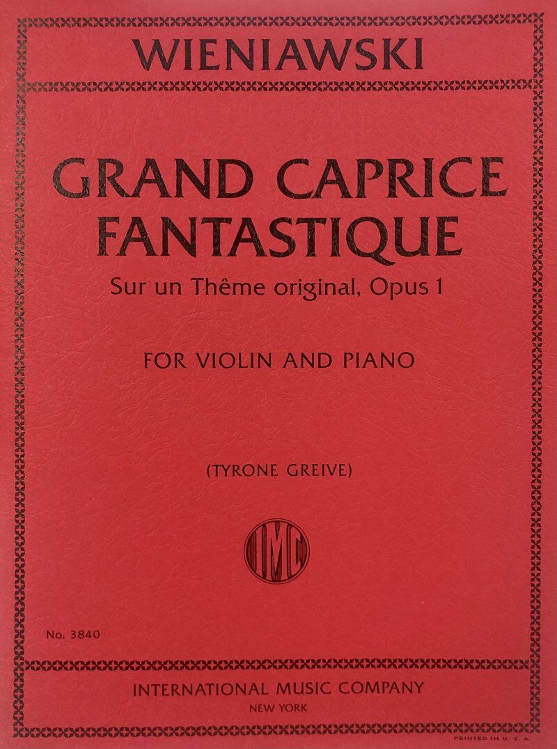 Wieniawski Grand Caprice Fantastique Op. 1 for Violin and Piano