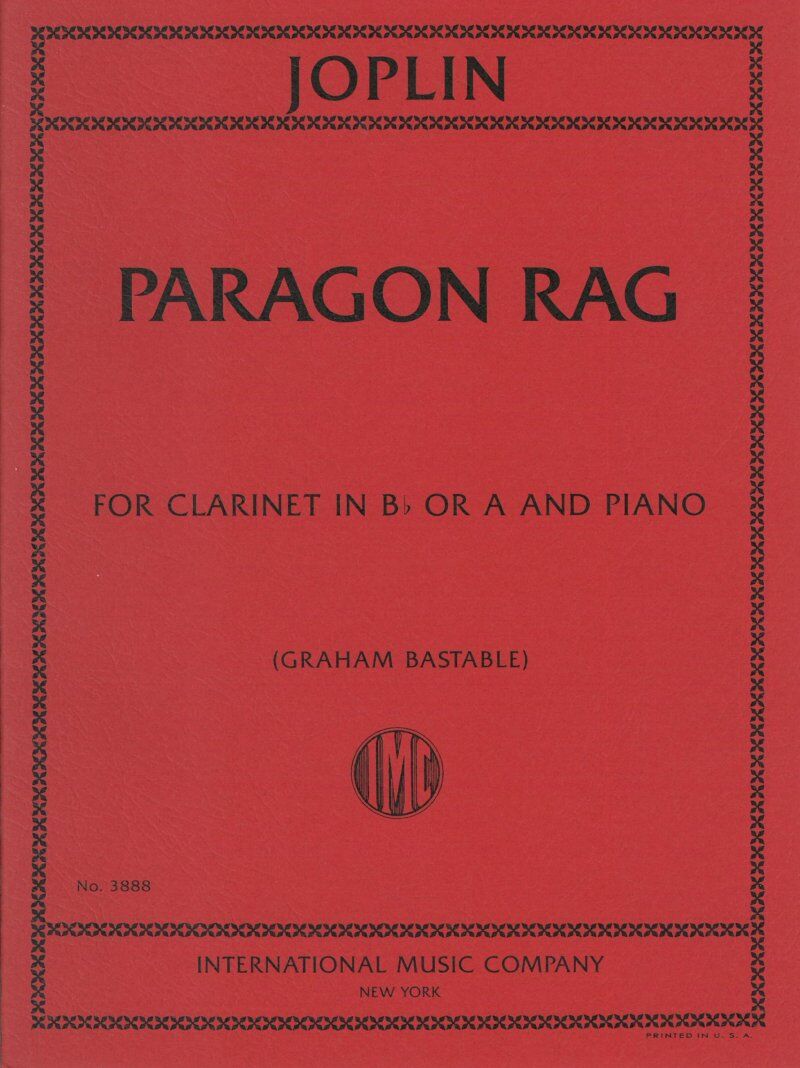 Paragon Rag for Clarinet by Scott Joplin