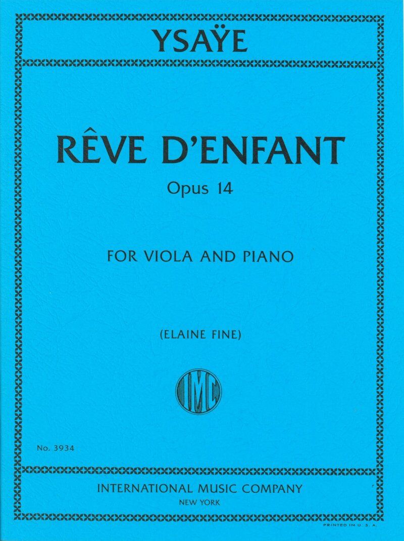 Ysaye - Reve d'Enfant Op. 14 for Viola/Piano