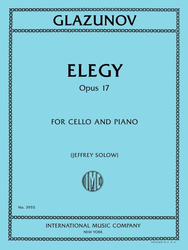 Glazunov - Elegy Op 17 for Cello and Piano, International Music Company