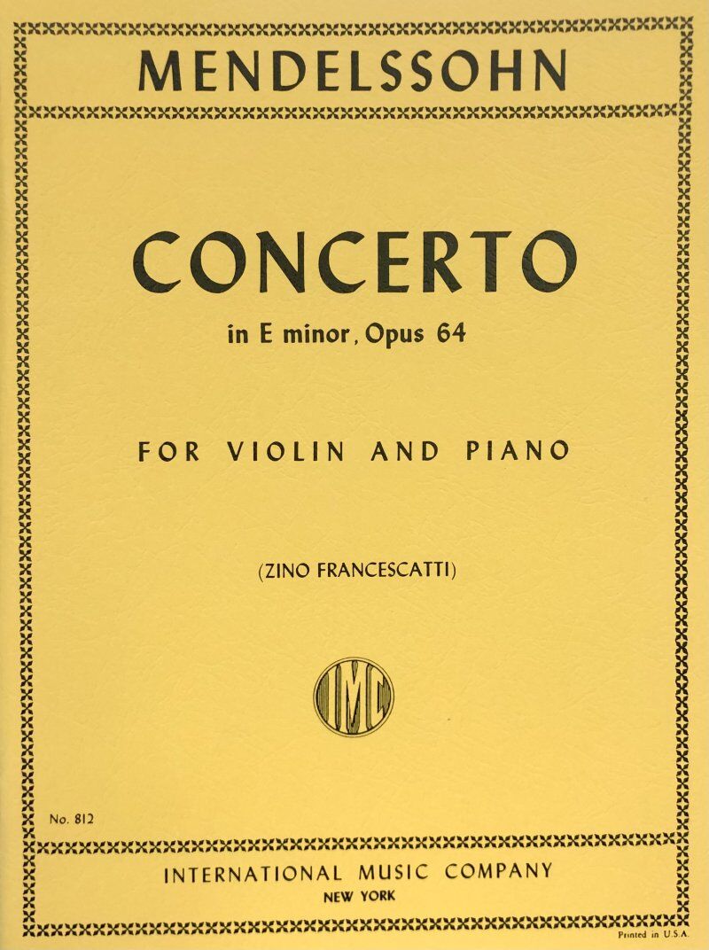 Mendelssohn Concerto in E Minor Op. 64 for Violin and Piano, International Music Company, Advanced Level