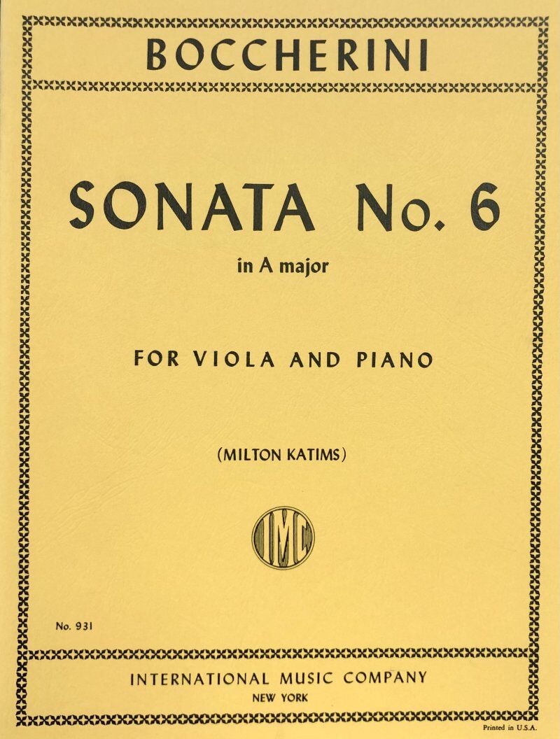 Sonata No. 6 in A Major for Viola and Piano by Luigi Boccherini