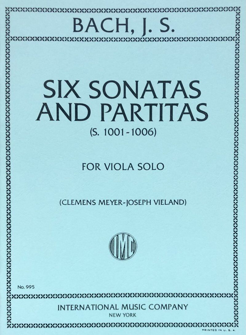 6 Sonatas and Partitas for Viola Solo by Johann Sebastian Bach, BWV 1001-1006, International Music Company, 53 pages